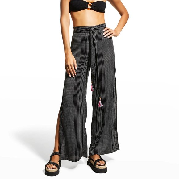 TRINA TURK $162 NWT Verona Side Slit Swim Wide Leg Cover-Up Pants - Picture 9 of 13